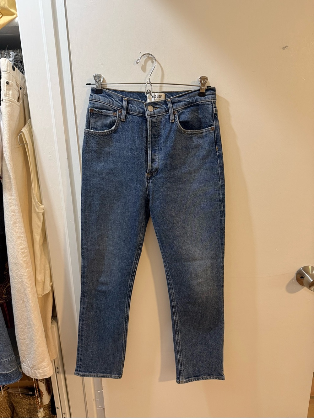 Agolde Riley High Rise Straight Crop Jeans